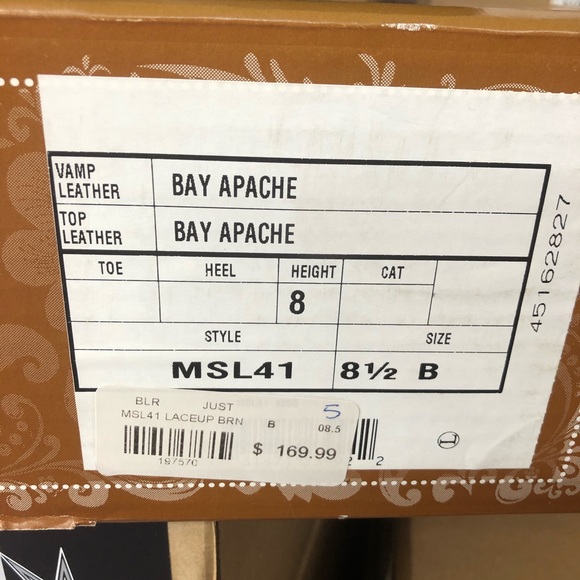 Ladies Justin lace up zip short boots NWT - Picture 6 of 7